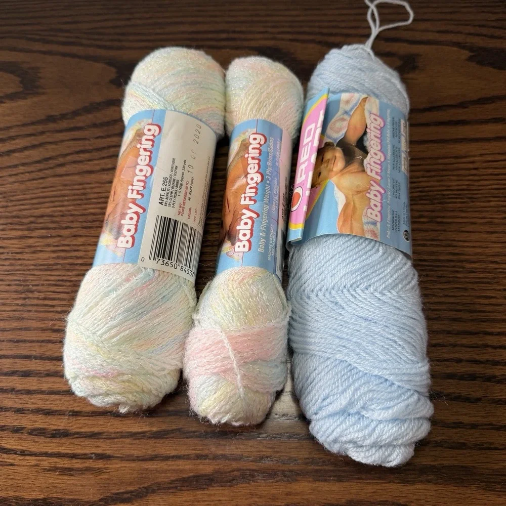 Lot Of 8 Baby Print Yarn Skeins Discontinued Colors Pastel